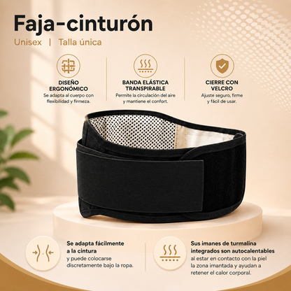 FAJA LUMBAR TÉRMICA - LUMBOCARE + PARCHES ALIVIO DEL DOLOR GRATIS