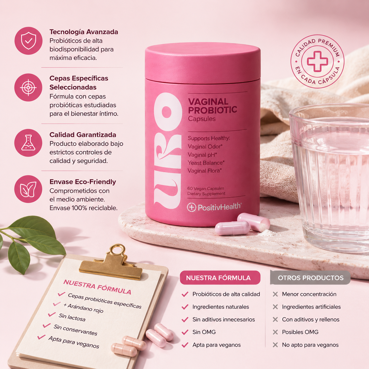 PROBIÓTICO VAGINAL CUIDADO ÍNTIMO - URO LUMBOCARE